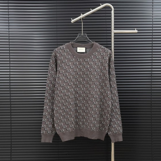 Gucci all-over print knit long-sleeved sweater